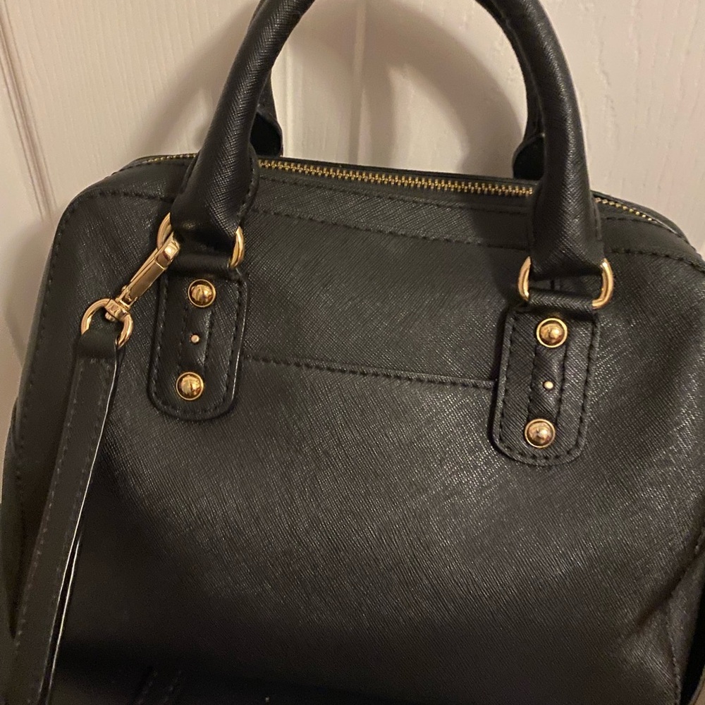 2 Authentic Michael Kors Black handbag with Gold Accents with free pink MK watch - Picture 6 of 9